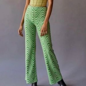 Urban Outfitters | Women pants | High waisted flared green groovy pants  | XS